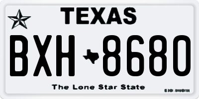 TX license plate BXH8680