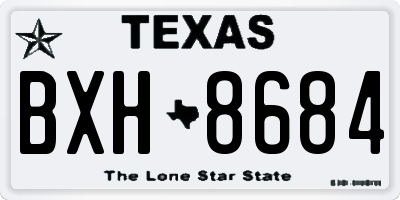 TX license plate BXH8684