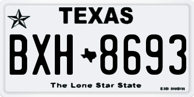 TX license plate BXH8693