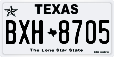 TX license plate BXH8705