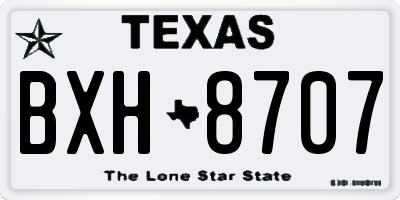 TX license plate BXH8707