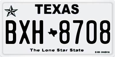 TX license plate BXH8708