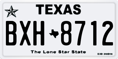 TX license plate BXH8712