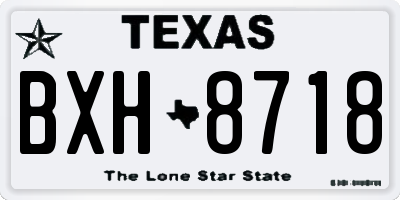 TX license plate BXH8718