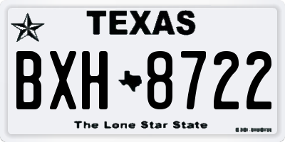 TX license plate BXH8722