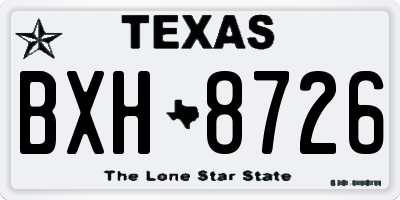 TX license plate BXH8726