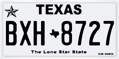 TX license plate BXH8727