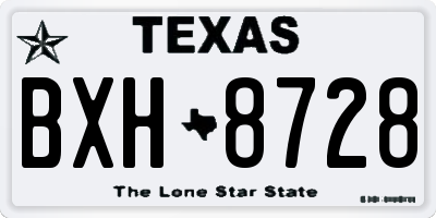 TX license plate BXH8728