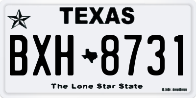 TX license plate BXH8731