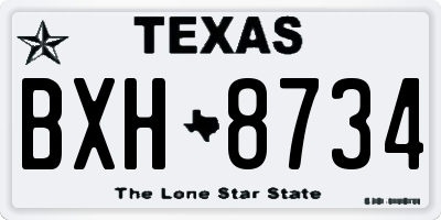 TX license plate BXH8734