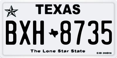 TX license plate BXH8735
