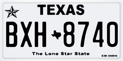 TX license plate BXH8740