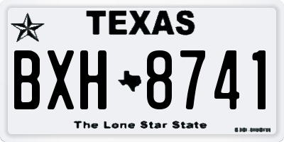 TX license plate BXH8741