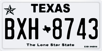 TX license plate BXH8743