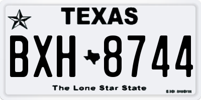 TX license plate BXH8744