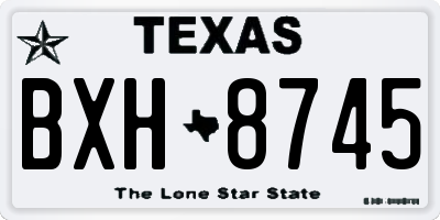 TX license plate BXH8745