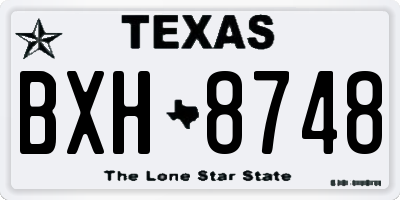 TX license plate BXH8748