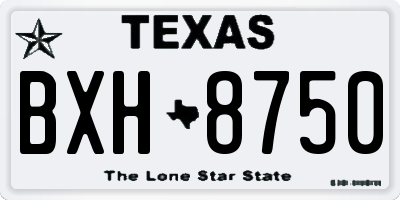 TX license plate BXH8750