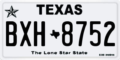 TX license plate BXH8752