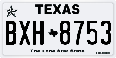 TX license plate BXH8753