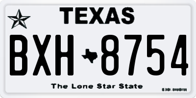 TX license plate BXH8754