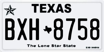 TX license plate BXH8758