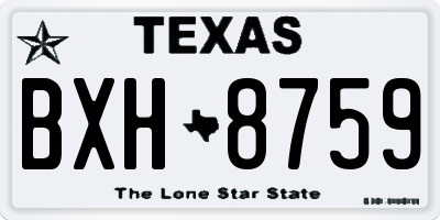 TX license plate BXH8759