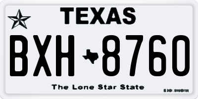 TX license plate BXH8760