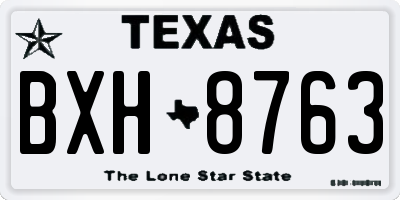 TX license plate BXH8763
