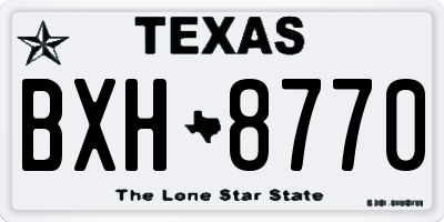 TX license plate BXH8770