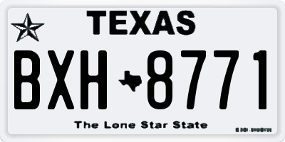 TX license plate BXH8771