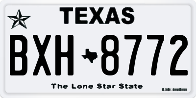 TX license plate BXH8772