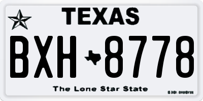 TX license plate BXH8778