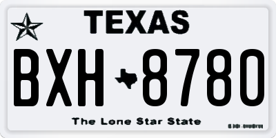 TX license plate BXH8780