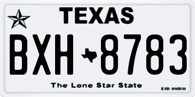 TX license plate BXH8783