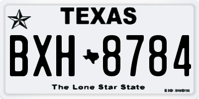 TX license plate BXH8784