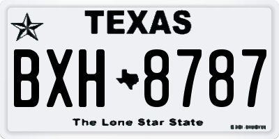 TX license plate BXH8787