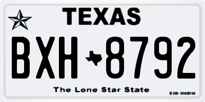 TX license plate BXH8792