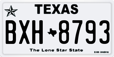 TX license plate BXH8793