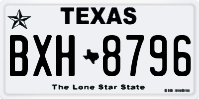 TX license plate BXH8796