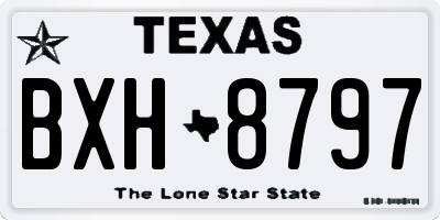 TX license plate BXH8797
