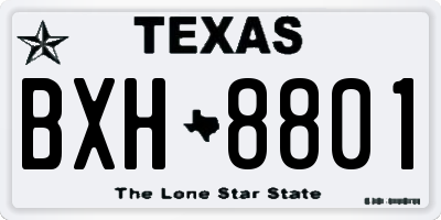 TX license plate BXH8801