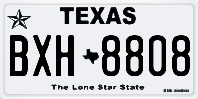 TX license plate BXH8808