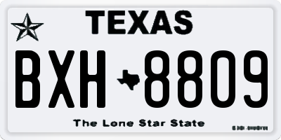 TX license plate BXH8809
