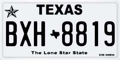TX license plate BXH8819