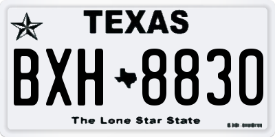 TX license plate BXH8830
