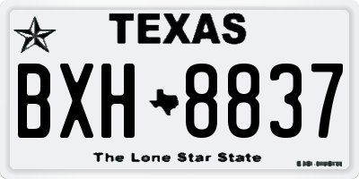 TX license plate BXH8837