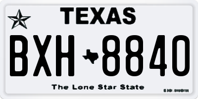 TX license plate BXH8840