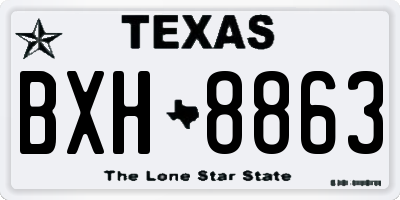 TX license plate BXH8863