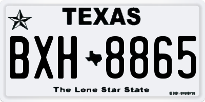 TX license plate BXH8865